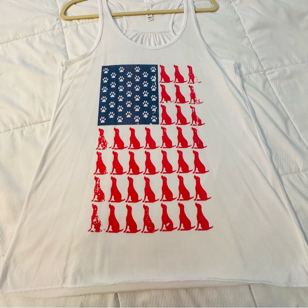 Bella Canvas Patriotic Dog Print Tank Top